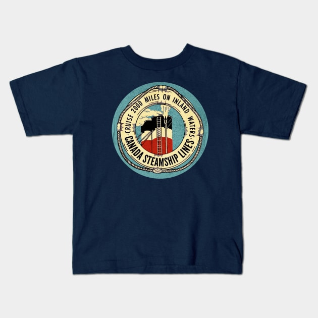 Canadian Steam Lines Kids T-Shirt by Midcenturydave